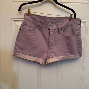 Levi's Purple Jean Shorts Mid-Rise Cuffed